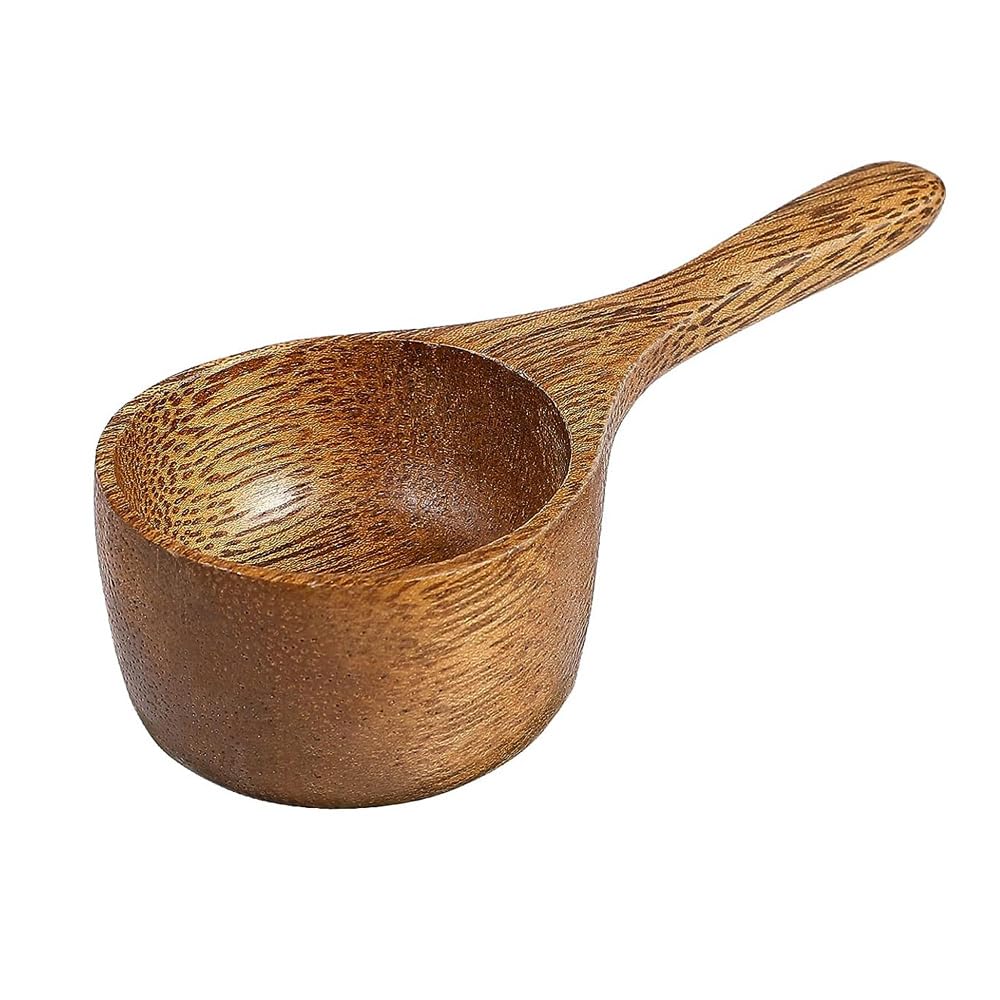 Wooden Measuring Spoon Mini Coffee Bean Milk Powder Spoon Bath Salt Scoop Solid Wood Spoon for Canisters Flour Scoop Kitchen (1 Pcs)