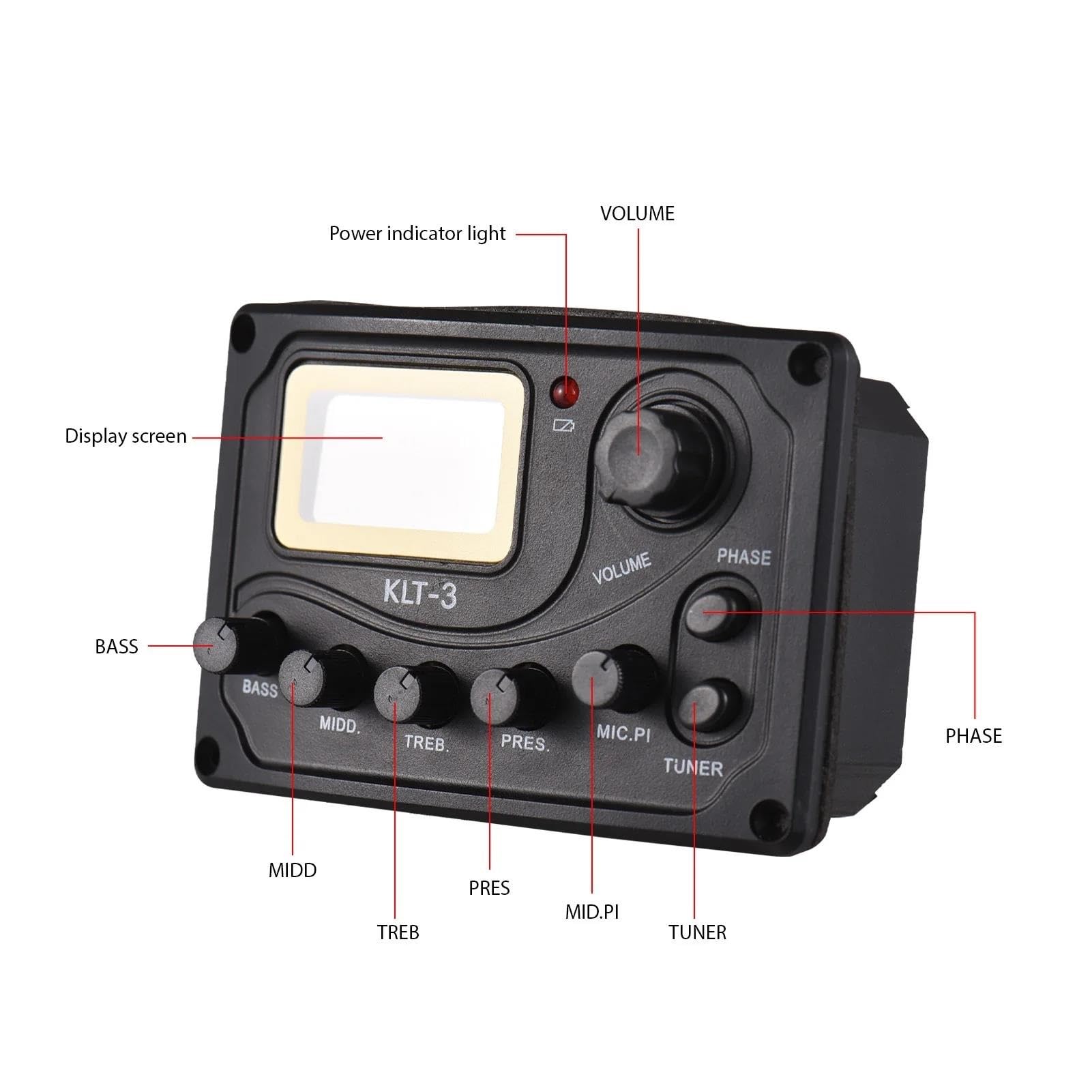 Pickup Per Chitarra Pickup Per Chitarra Acustica Folk Pickup Per Chitarra Classica Equalizzatore Volume/Bassi/Medi/Alti/Pres/MIC.PI Pickup Accordatore/Fase