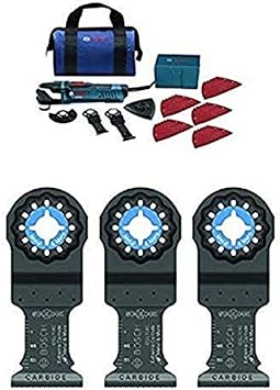 BOSCH StarlockPlus Oscillating Multi-Tool Kit and Snap-In Blade Attachment with Starlock Carbide Plunge Cut Blade