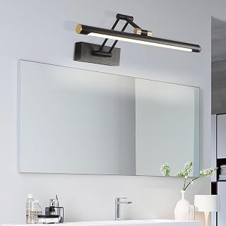 LED Over Mirror Wall Light Indoor with Adjustable Arm Lamps Wall Lamp 350° Rotatable Wall Sconce Waterproof Wall Black Long Strip for Paintings Corridor Bathroom