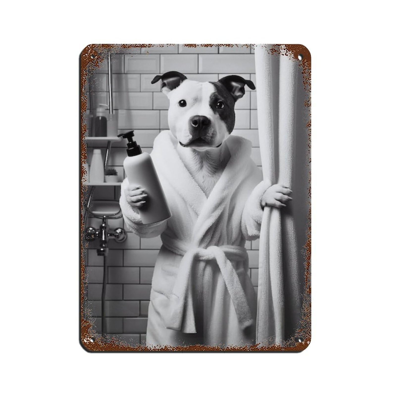 Staffordshire Bull Terrier Poster Tin Sign Vintage Metal Pub Club Cafe Bar Home Wall Art Decoration Poster Retro 12x16inch(30x40cm)