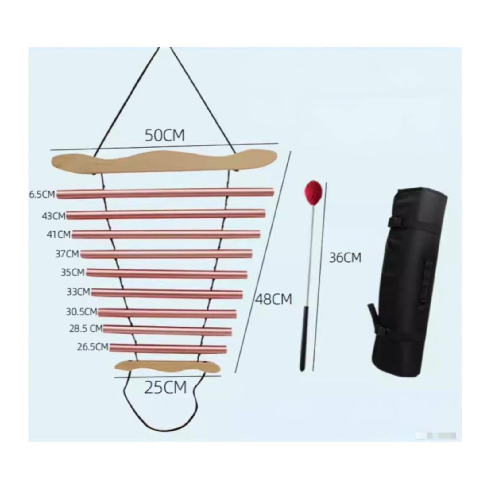 Eólica Viento 9 Notas Horizontal Eólica Viento con Sonido Hermoso Instrumento para Jardín, Rosa