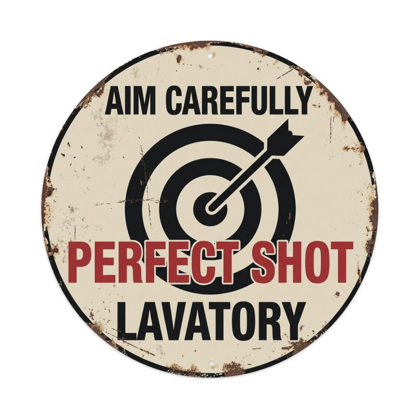 Metal Tin Sign Aim Carefully Perfect Shot Lavatory Warning Sign
