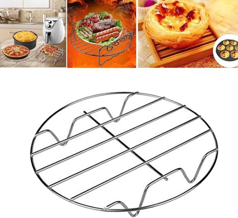 Miniatura 4 de PULABO - Accesorios para freidora de aire de 6 pulgadas, aptos para freidora de aire de 2.5 a 6.4 cuartos de galón, de acero útil, de una sola capa,