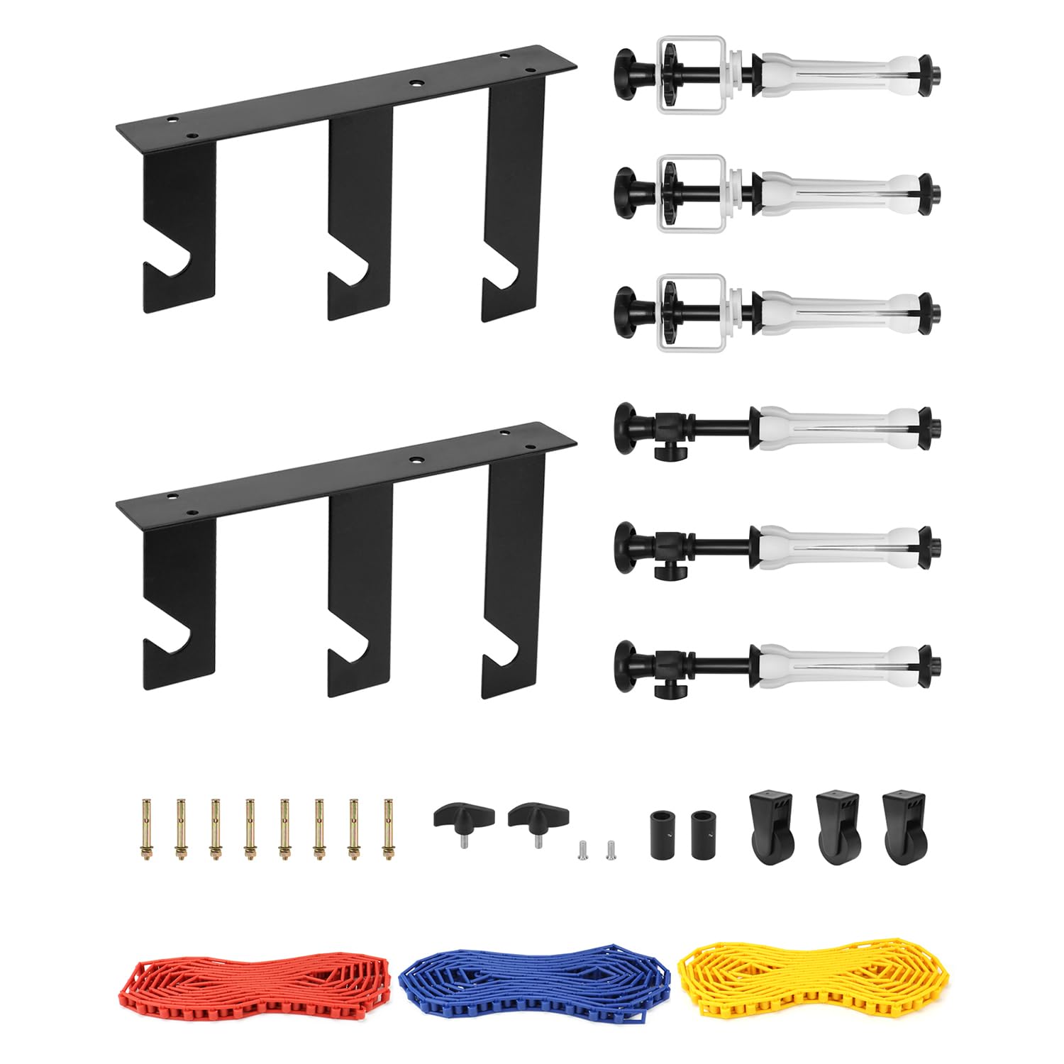 Système de Suspension de Fond Photographique QWORK® pour 3 Rouleaux - Montage Mur/Plafond - Convient aux Rouleaux d'un diamètre intérieur de 50/60 mm - Charge sûre de 10 kg par Rouleau