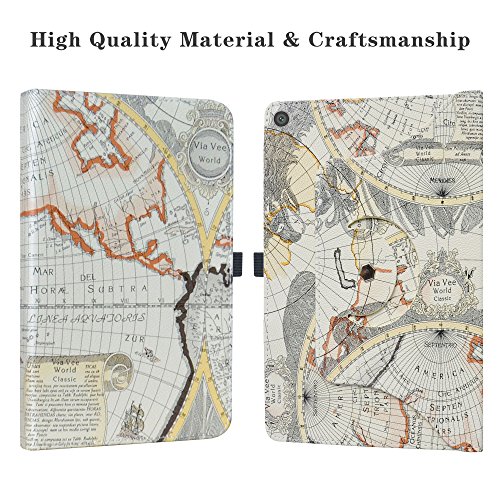 Asus Zenpad Z10 Zt500Kl Case,Liushan 360 Degree Rotation Stand Pu Leather With Cute Pattern Cover For 9.7" Asus Zenpad Z10 Zt500Kl Tablet,Map White #TOP4