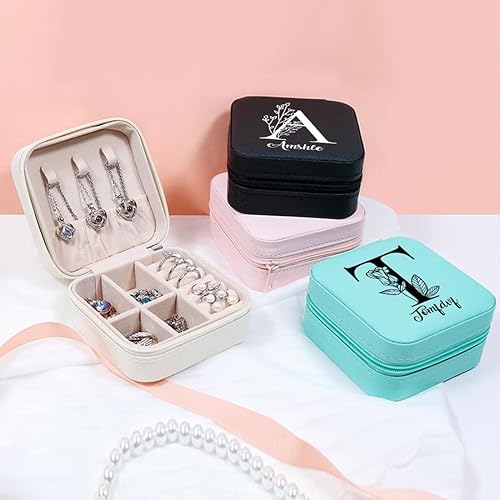 Miniatura 8 de SLML Joyero personalizado Organizador de joyas personalizado con nombre personalizado para niñas, organizador de joyas de viaje personalizado