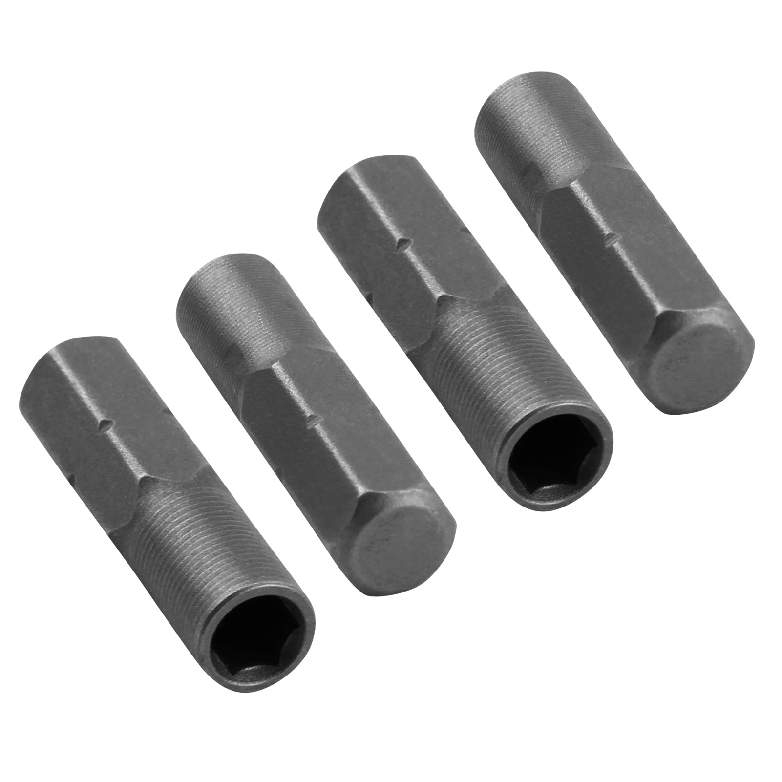 4 adattatori bit da 6,35 a 4 mm, attacco magnetico da 1/4 pollici, nichelato, adattatore per cacciaviti esagonali, accessori per utensili elettrici (argento)