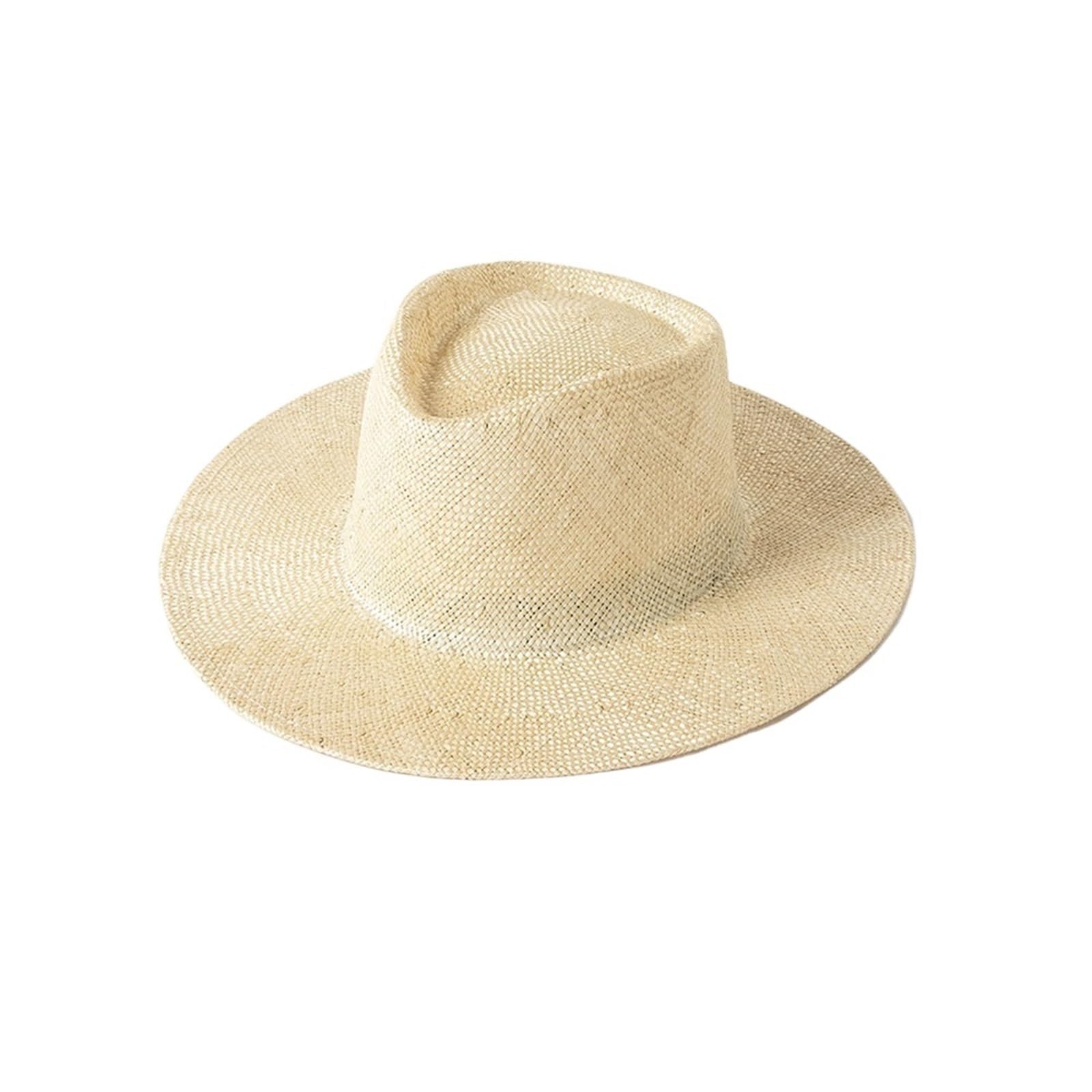 Sombrero de paja natural transpirable para primavera y verano, sombreros de playa, sombreros de sol de moda, simple, liso, teñido, fedoras de jazz