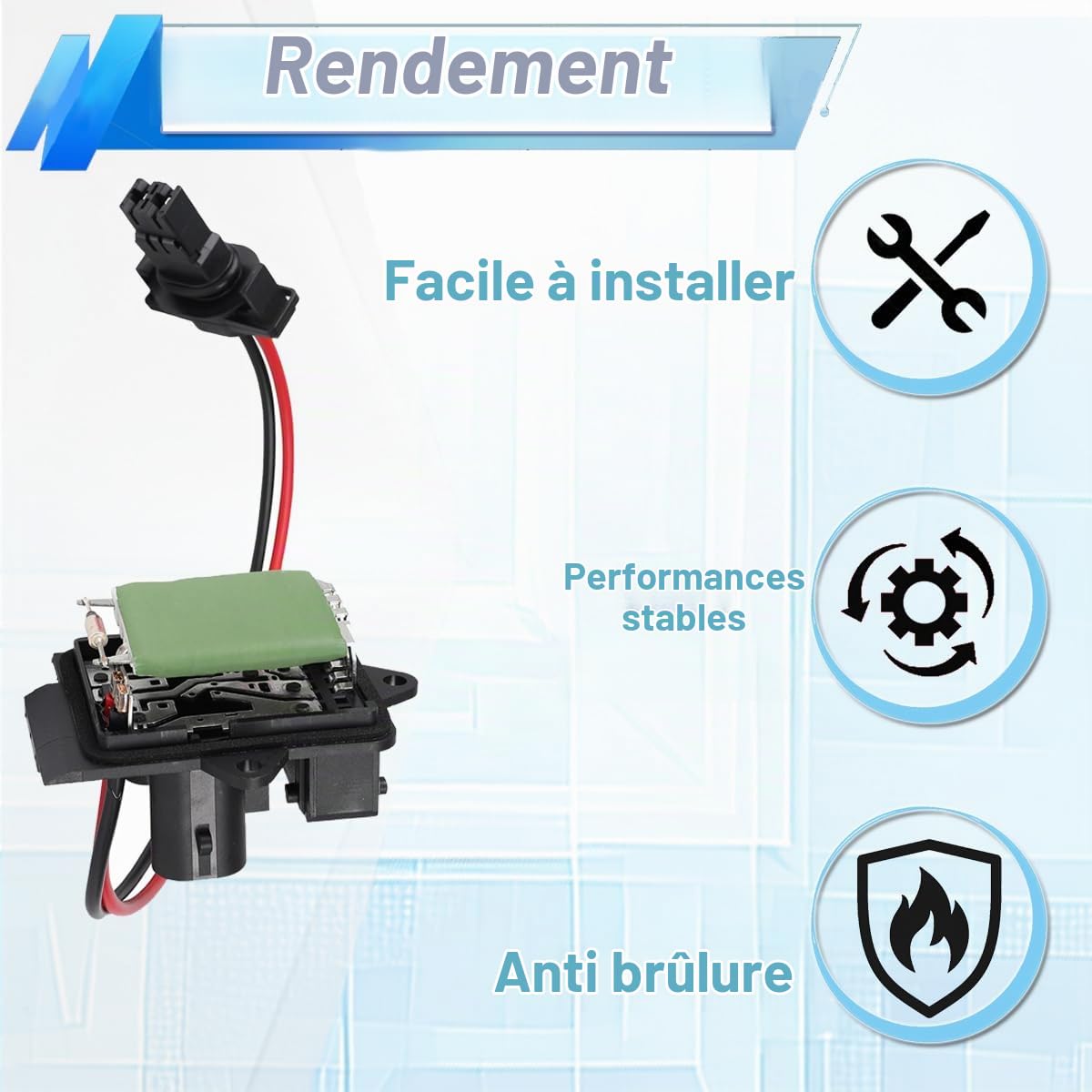 ZAMDOE 7701050325 Résistance de Ventilateur de Moteur de Ventilateur de Chauffage de Remplacement, pour Renault Trafic 2001-2014, pour Vauxhall, pour Opel Vivaro 2001-2014, pour Primastar 2001-2008