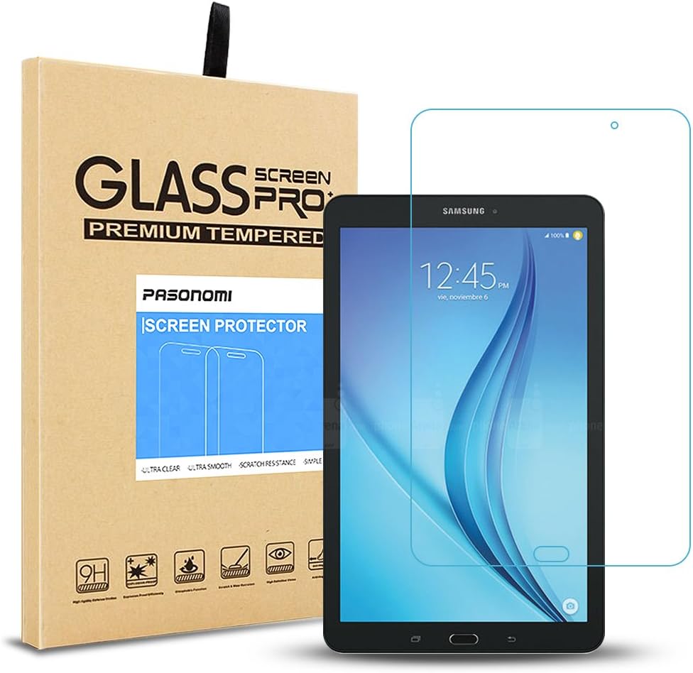 Samsung Galaxy Tab E 8.0 Screen Protector, Pasonomi® [9H Hardness] [Crystal Clear] [Scratch-Resistant] Premium Tempered Glass Screen Protector Film for Samsung Galaxy Tab E 8.0 Inch Tablet