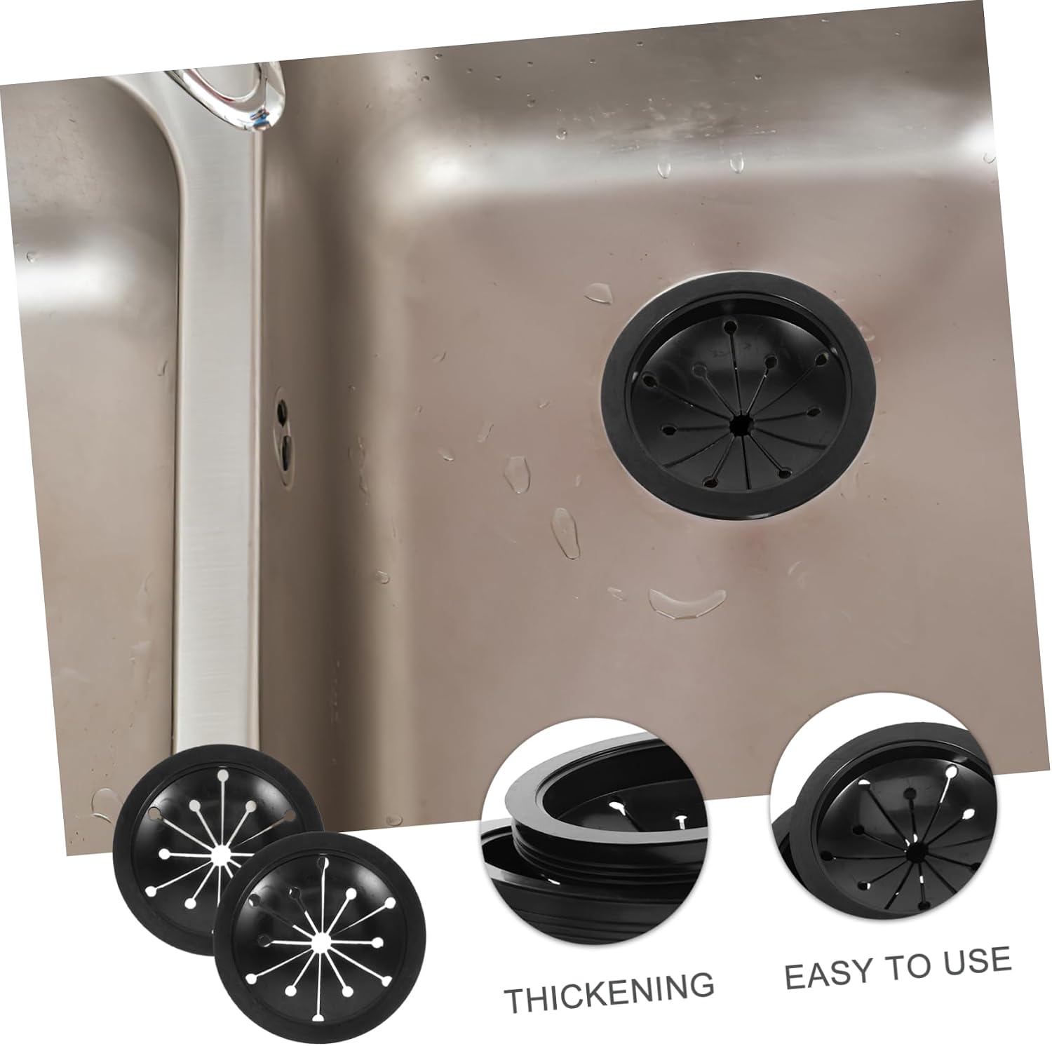 2pcs Waste Food Disposer Guard Sink Stopper Food Catcher for Kitchen Drain Easy to Install Splash Guard