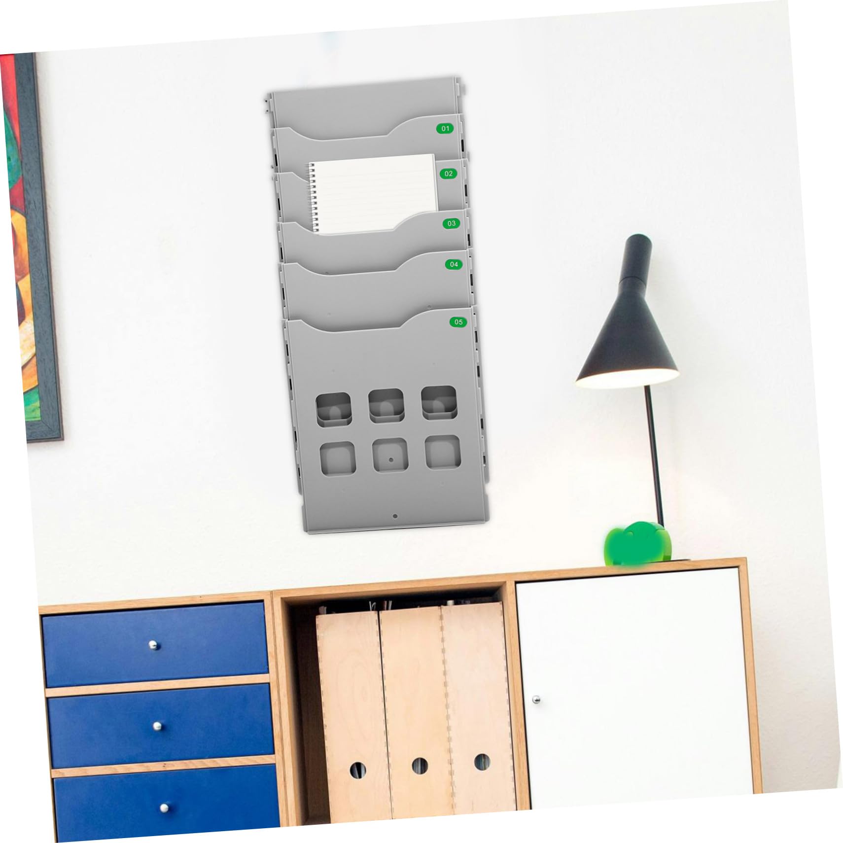 Lurrose Supporto per Documenti da Scrivania con 5 Scomparti Portadocumenti A4 Scaffale per Cancelleria Forniture per Ufficio Strumento per Insegnanti E Scuole