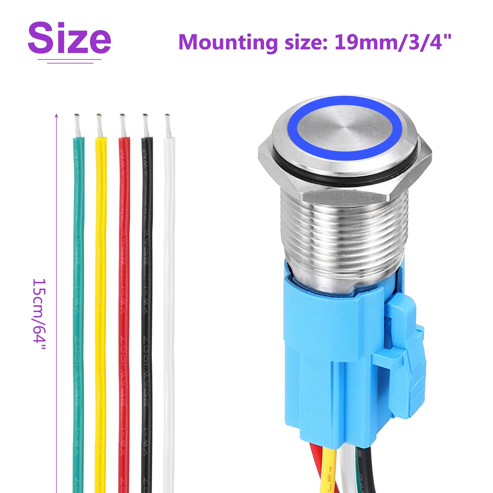 DMiotech 19mm / 3/4" Push Button Switch - Image 4