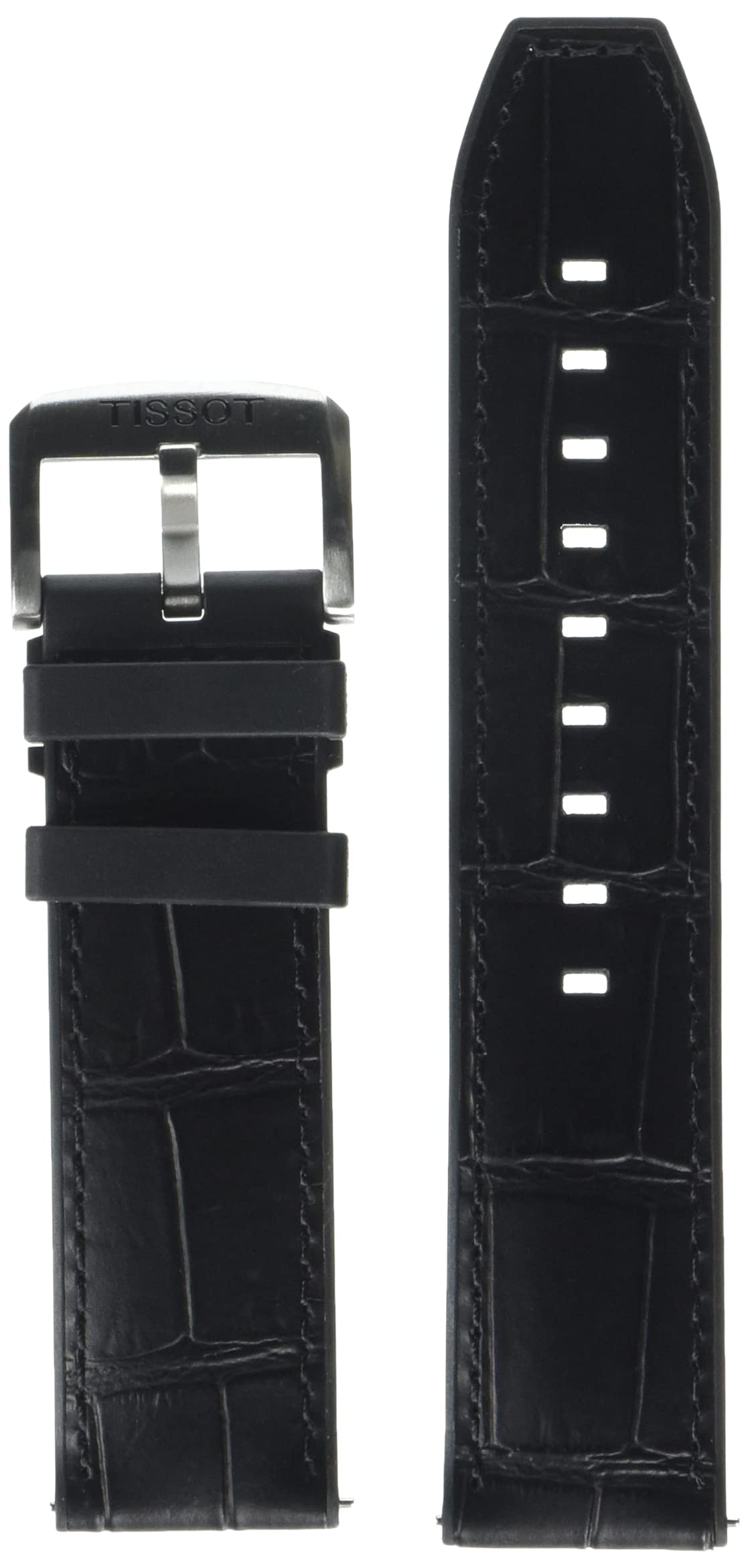 TissotT852046761 22mm Lug Black Leather Strap