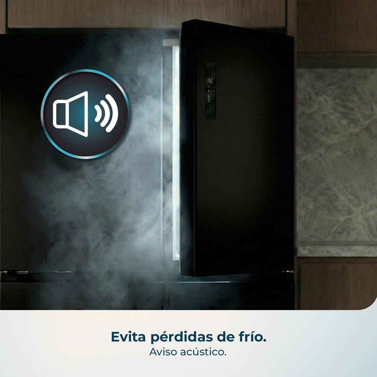 Cecotec Frigorífico Americano 4 Puertas Bolero CoolMarket 4D 503 Black Glass D. 503 L, Altura 177,5 cm, Ancho 85 cm, Total NoFrost, Motor Inverter, Multi AirFlow, Display Táctil
