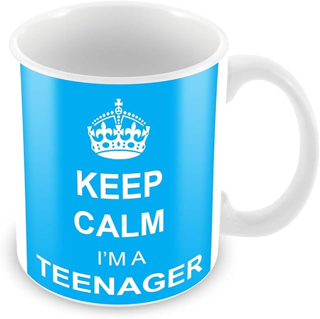 Keep Calm I'm a Teenager (Blue) Ceramic White 11oz Mug by FT