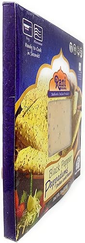 Miniatura 4 de Rani Pappadums bocadillo de oblea de lentejas indias Papad de pimienta negra de 7 onzas 705oz aproximadamente 15 unidades 7 pulgadas paquete de 12