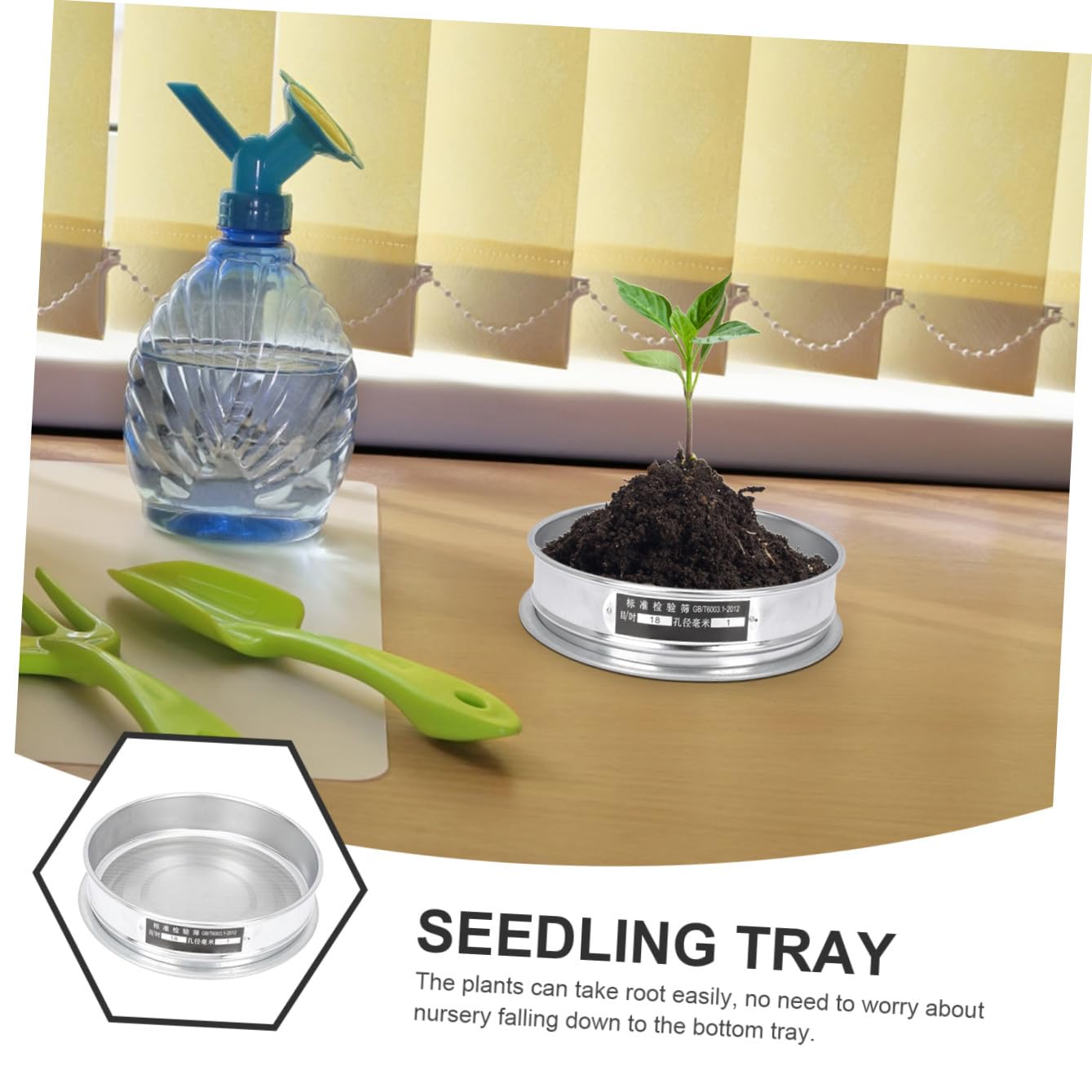 Yardwe Kit de Plate- Forme Germe en Acier Inoxydable Rond Sprouter Sprouter Plateau de Démarrage de Semis Mini Plante Plateau de Germination de La Plante pour Germes de Haricots