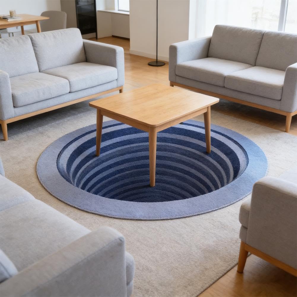 Rugs That Look Like a Hole 2026 New Optical Illusion Rugs Dog Gets Scared of 3D Carpet 3D