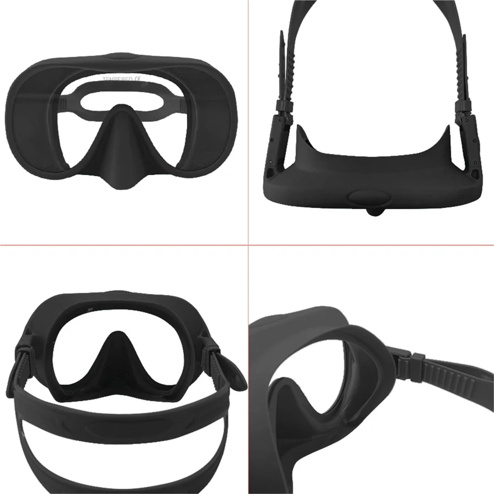 Tauchmasken Taucherbrille Taucherbrille Schnorchelanzug Tauchmaske Schnorchelmaske Ultraweites Sichtfeld Antibeschlag(Off-White)