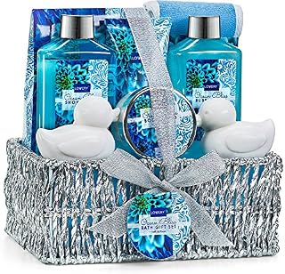Home Spa Gift Basket in Heavenly Ocean Bliss Scent - 9 Piece Bath