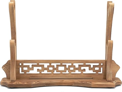 Soporte para espada de 1234 niveles, de madera maciza, para escritorio, espada katana, gladiador samurái, base de montaje para exhibición (2 niveles)