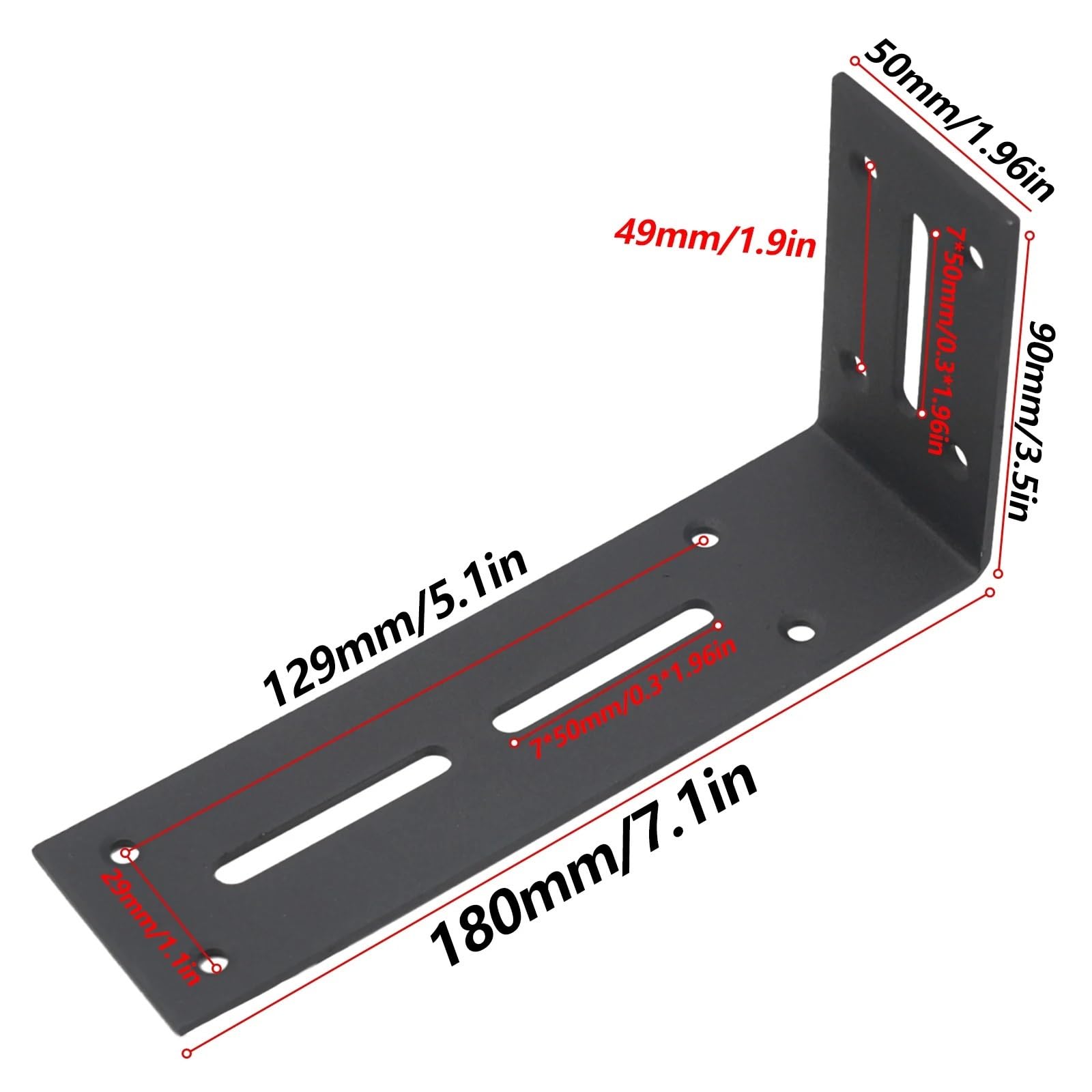 Regalhalterung 2 Stück robuste Halterung aus Eisen, dreieckige Halterung, verstellbare Wandhalterung, Tischregal, 81, 120 mm, 180 mm, Eckregal(White,180 * 50 * 90mm)
