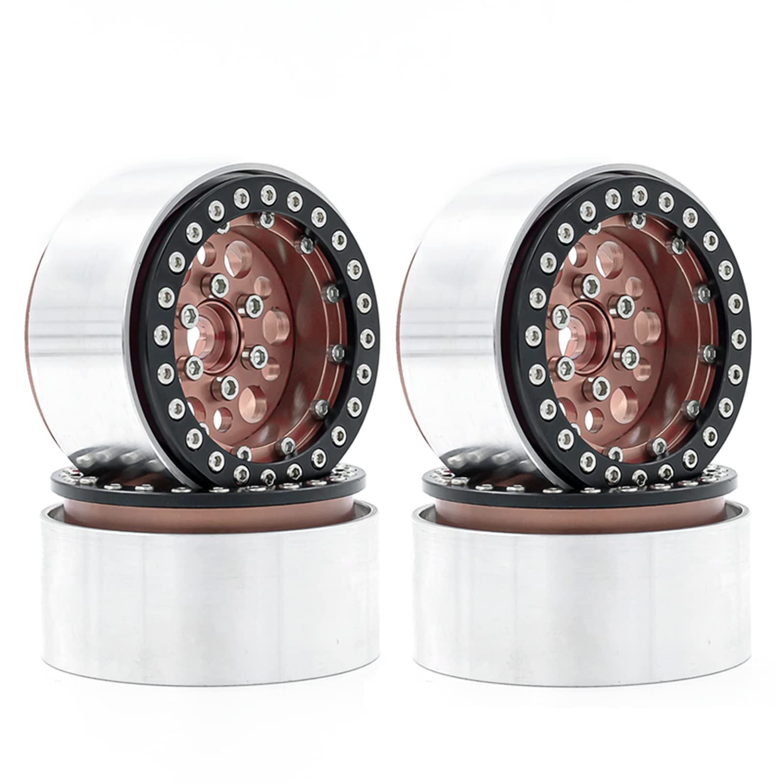 Jantes de roue Beadlock anti-déjantage en aluminium pour voiture RC Axial SCX10 90046 1/10