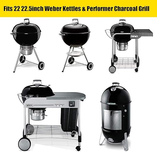 Miniatura 8 de Rejillas de parrilla 8835 de repuesto para Weber, parrillas de carbón de 22.5 pulgadas, hervidor, parrilla de cocina de acero inoxidable gourmet