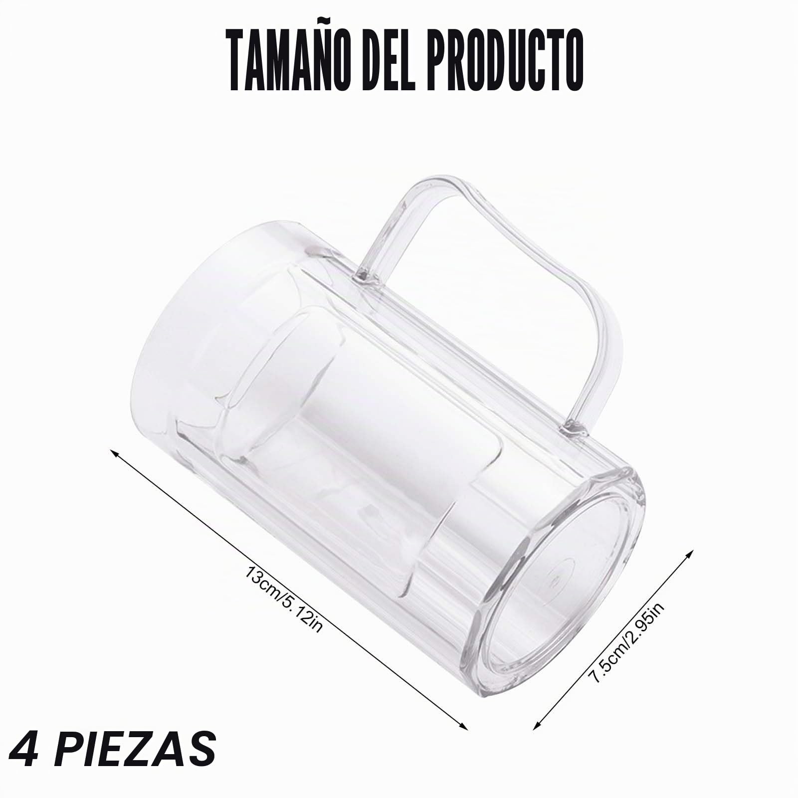 GOMETY Juego de 4 vasos de cerveza, jarras de cerveza duraderas de 0,5 litros, vasos de plástico reutilizables