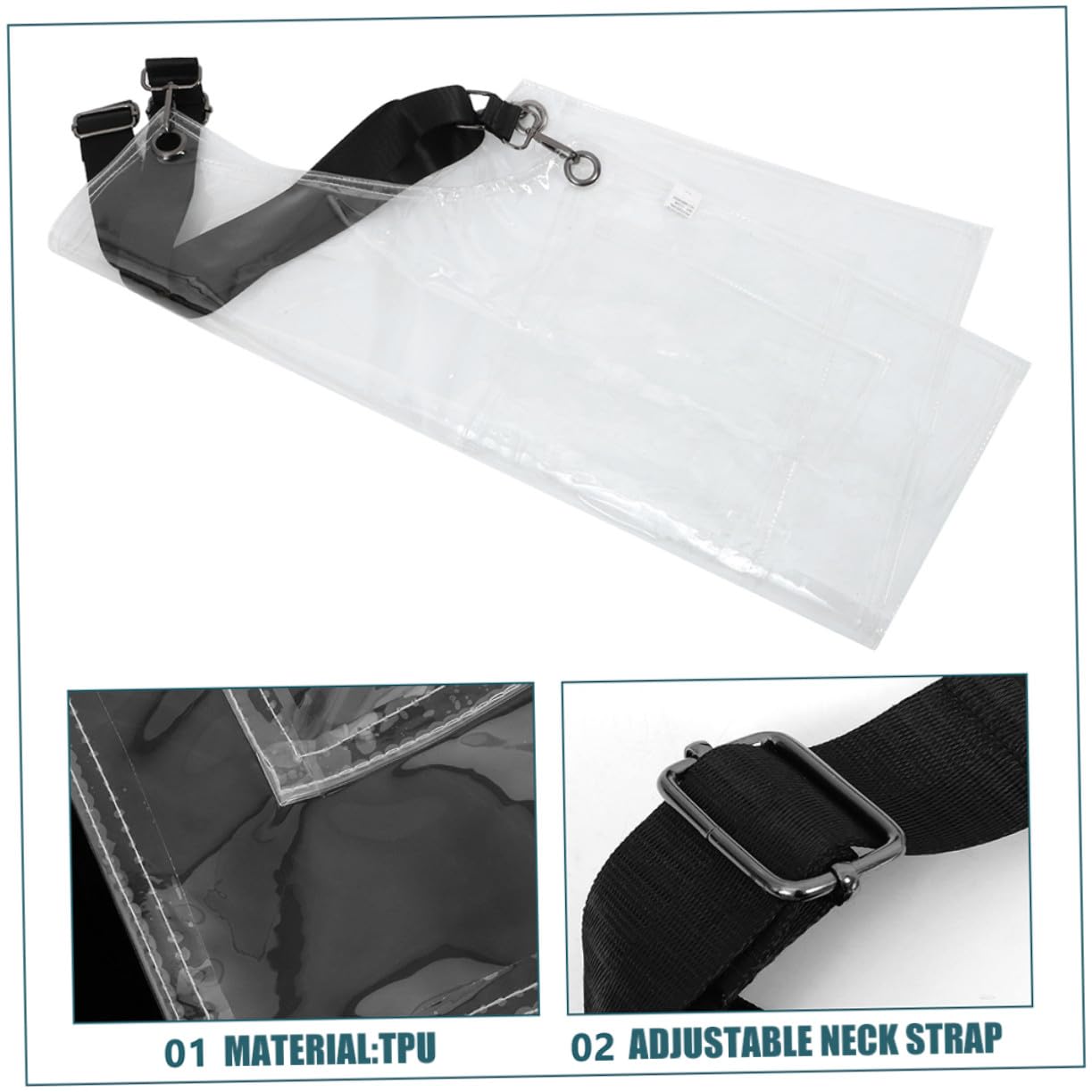 Mikikit Grembiule Trasparente per Parrucchieri da Salone con Tasche Design Ampio in Tpu e Cinturino Collo Regolabile per Uso Domestico e Professionale