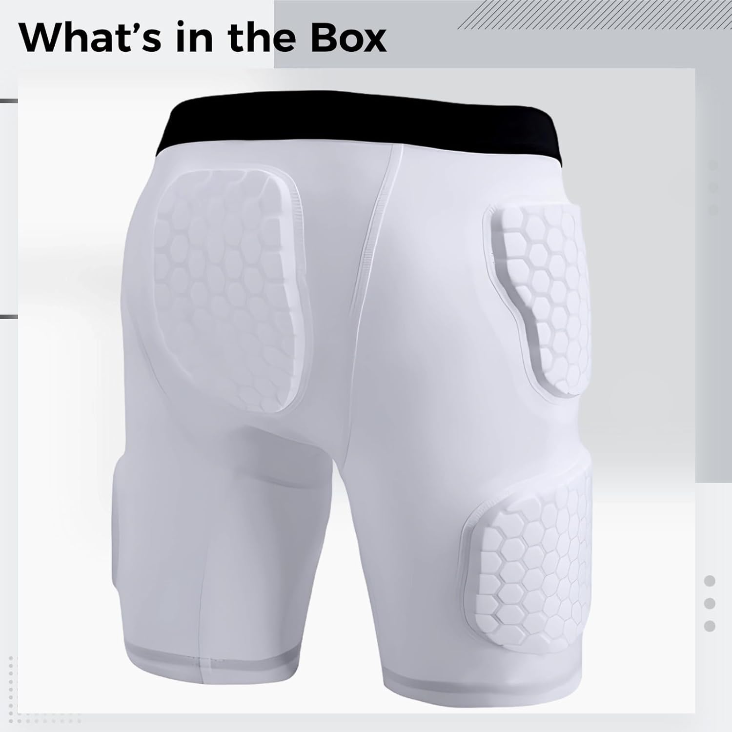 Padded Compression Shorts 2XL, White Anti-Collision Pants, Impact Eva, Football Girdle with Pads, Basketball Protective Gear