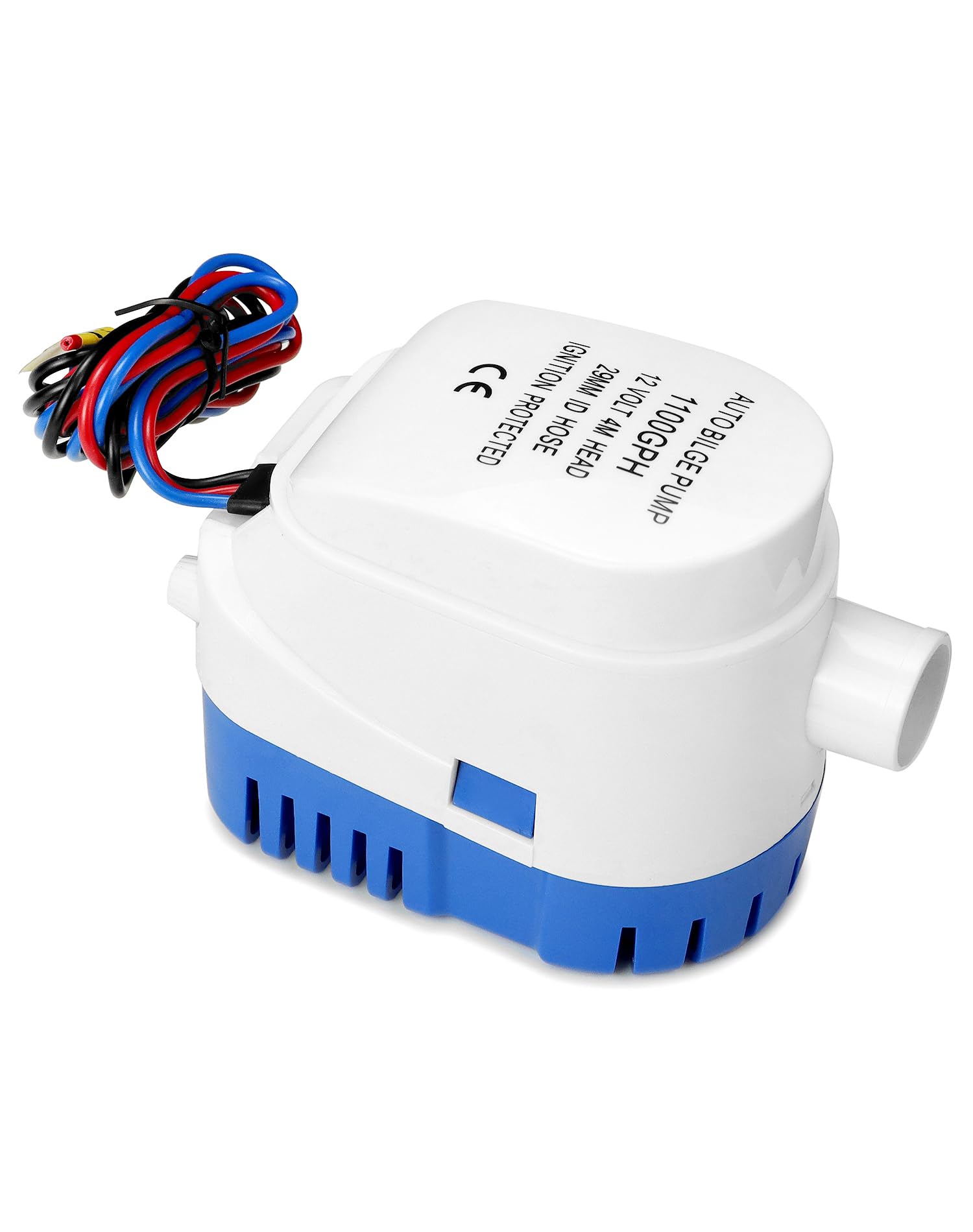QWORK® Pompa di sentina 12v automatica, con galleggiante, 1100GPH, per allevamenti ittici, acquari, navi