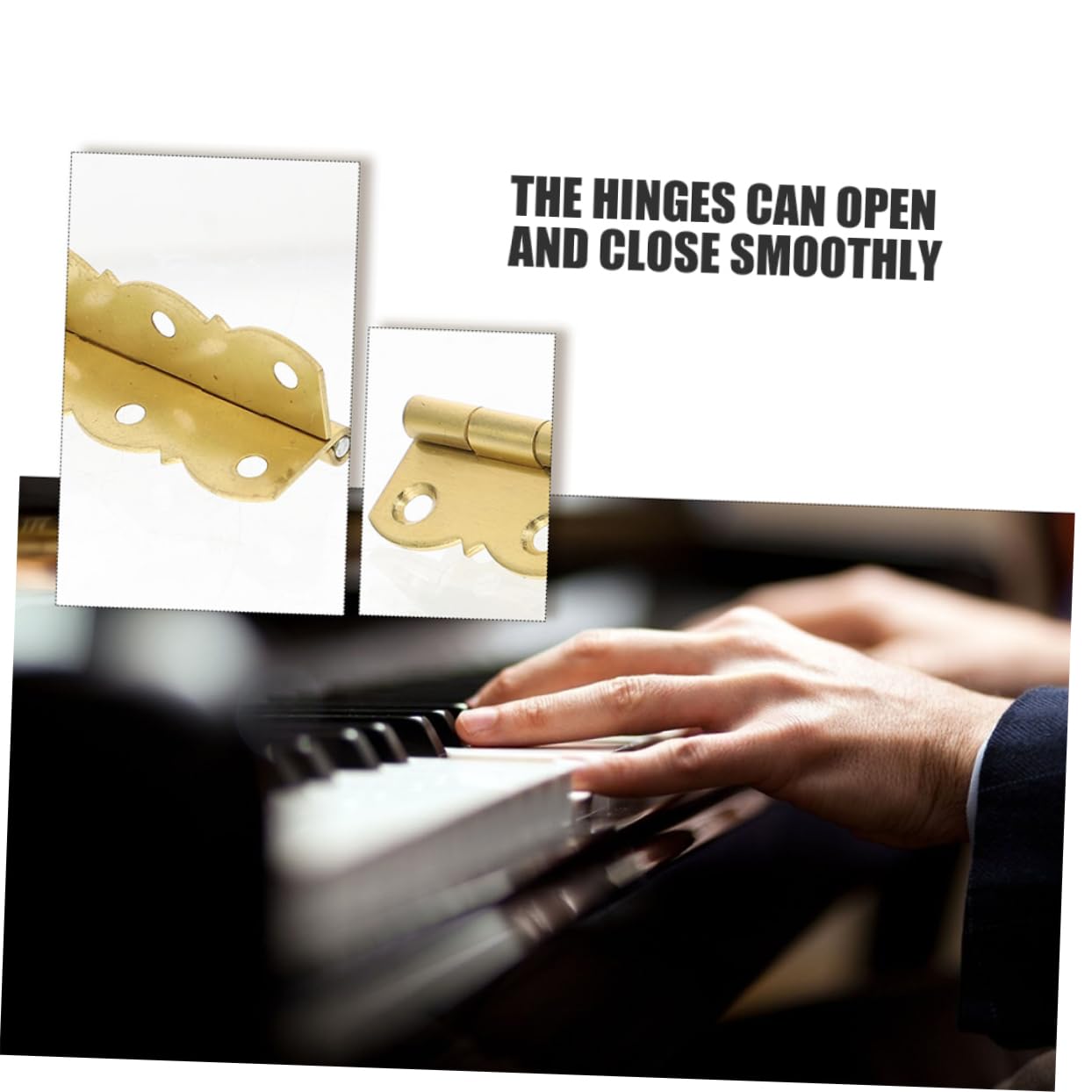 jojofuny 12piezas Bisagras Para Piano De Plegables Para Cajas De Madera y Manualidades Orificios Pre-perforados Para Instalación