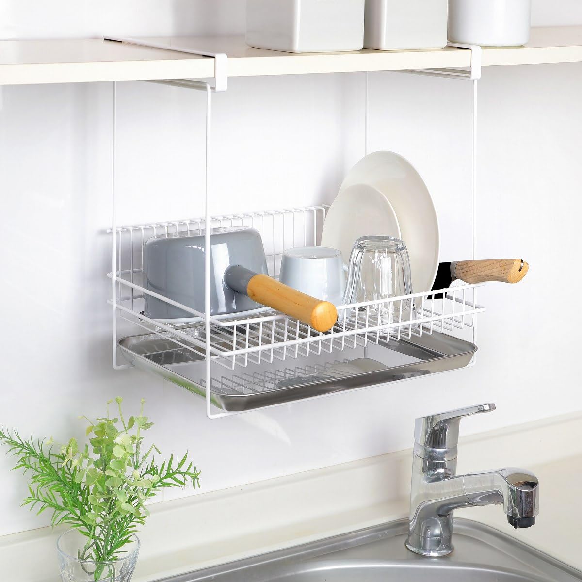 Amazon｜水切りラック 吊り戸棚水切りラック クラスアップ