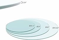 Vista 5 de Mesa redonda de vidrio templado de 30 pulgadas, cristal transparente de 14 pulgadas de grosor, borde pulido plano para cafetería, mesa de patio