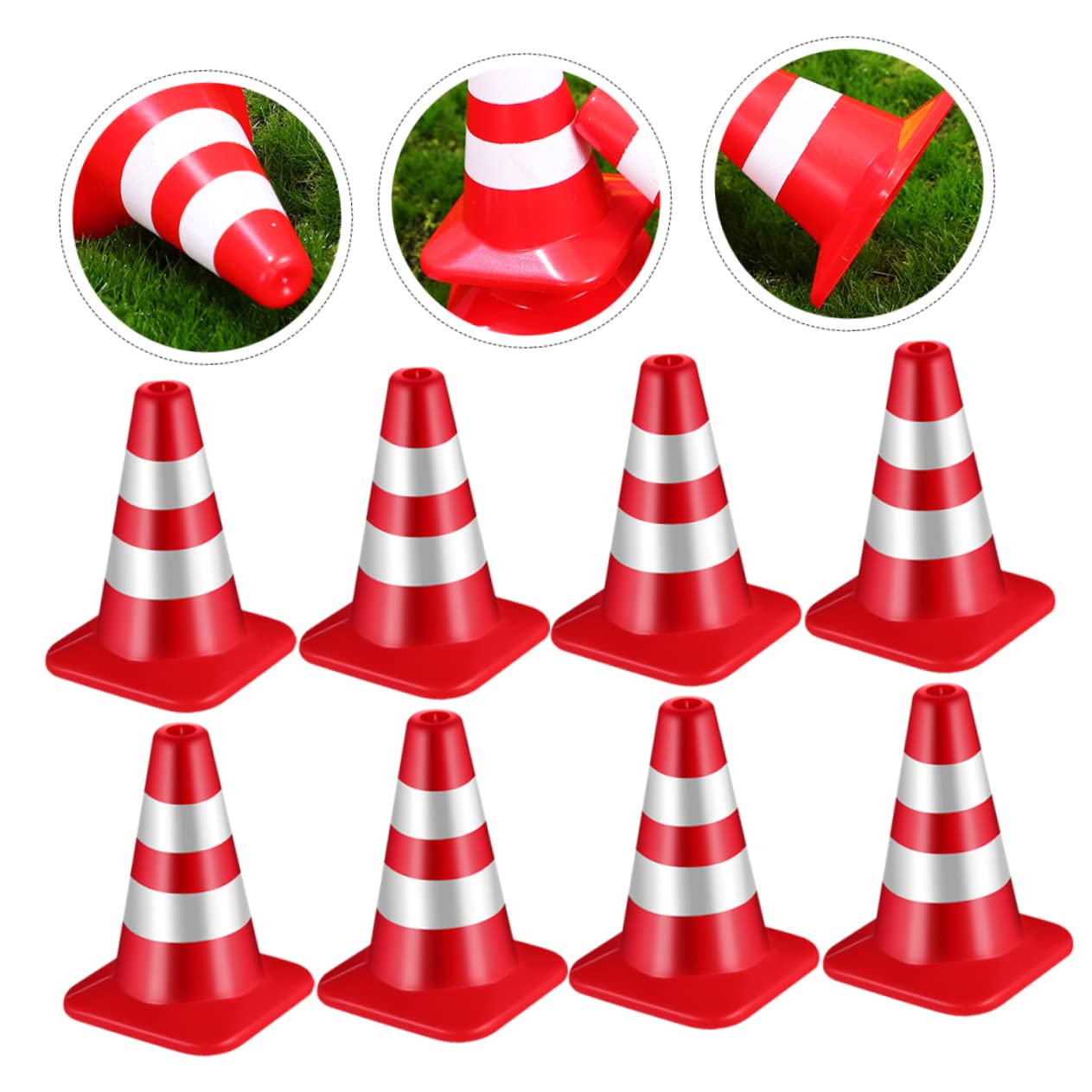 12pièces Mini Cônes De Signalisation Décorations De Panneaux Table De Sable Modèles De Circulation Jouets pour Garçon Fille