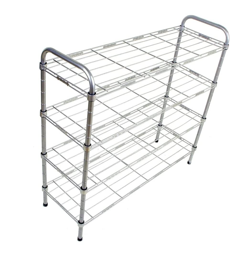 Shoe Rack 4 Tiers Stainless Steel Shoe Rack Organiser Storage Shelf Storage