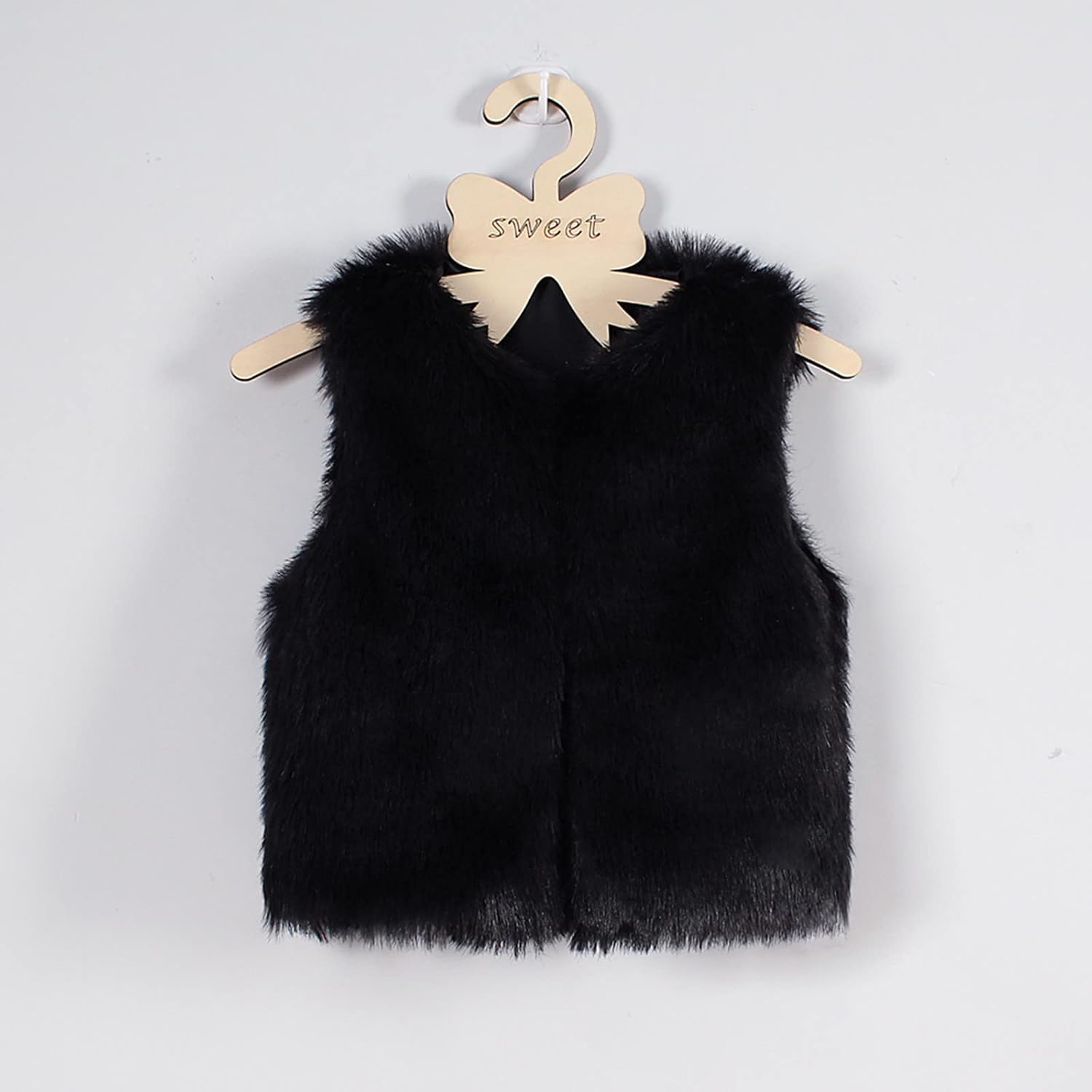 Girls Faux 𝗙𝘂𝗿 Vest Coat Sleeveless Fuzzy Coats Open Front Cardigan Shaggy Jacket Fleece Waistcoat Cute 𝗙𝘂𝗿 Dress Coat