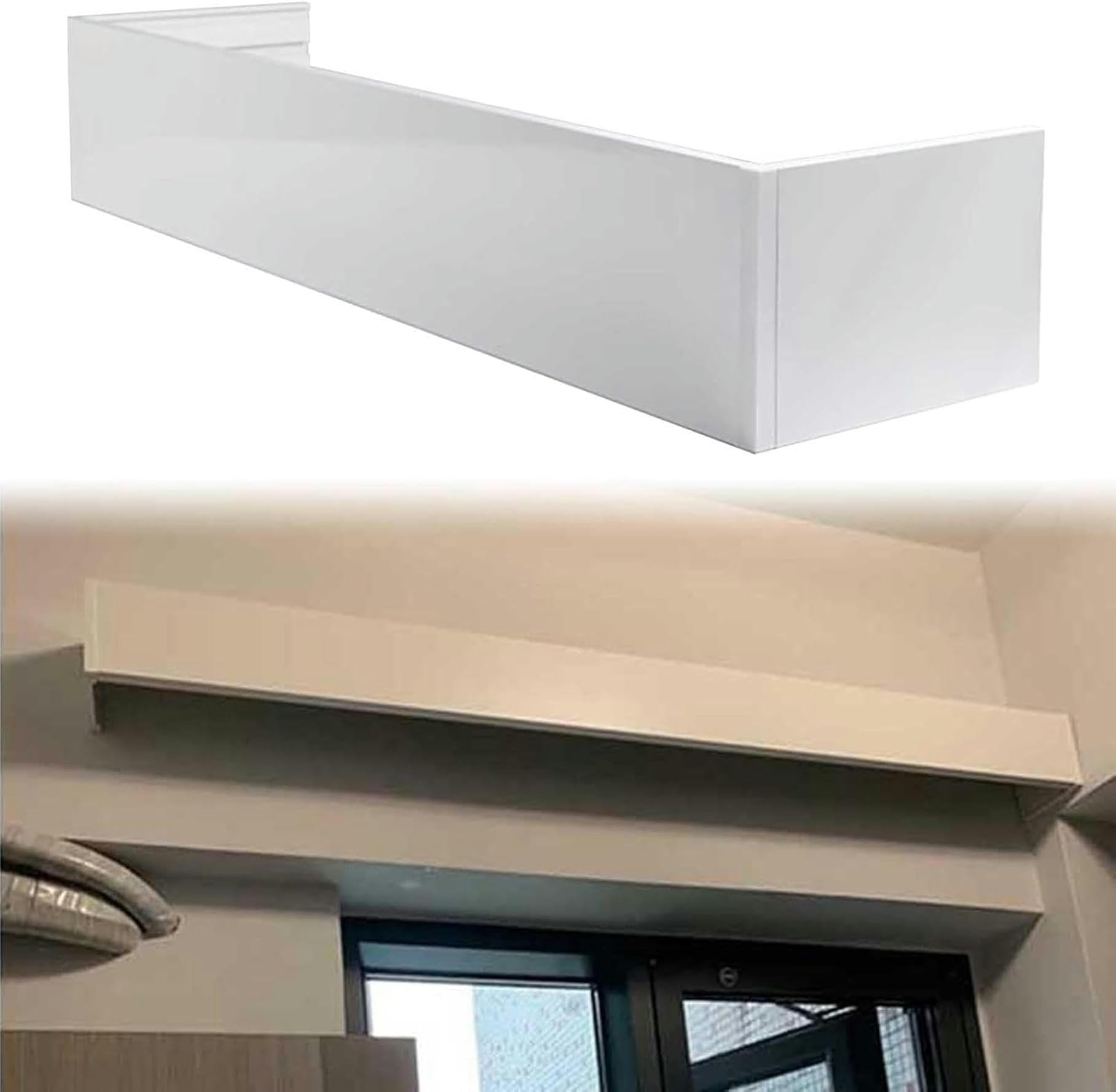Blackout Curtain Valance Box for Windows, Ceiling/Wall Mounted Curtain Pelmet Panel without Tracks, Decorative Curtain Rod Cover Baffle, 1 to 6m Long(Wall Mount,220cm/7.2ft)