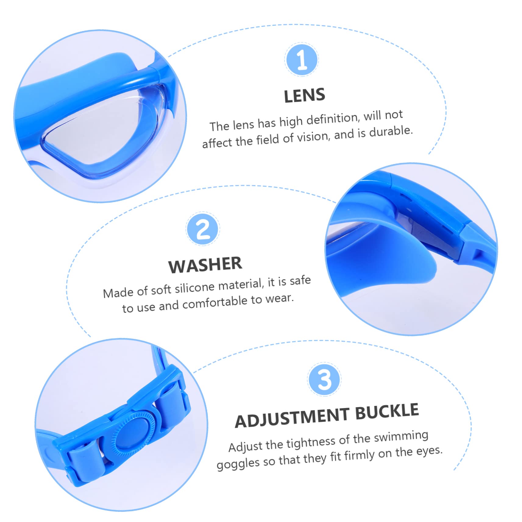 BESPORTBLE 2 Piezas De Correa Para Niños Antiniebla Azul Ancho Fugas Y Azul Gafas Antitransparentes Para Adolescentes Piscina Jóvenes Niños Nadar Gafas Protectoras