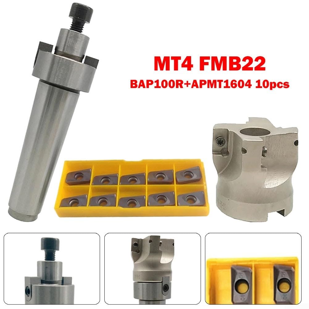 MT4 FMB22 Schaft, 50 mm CNC-Schaftfräser mit APMT1604 Hartmetalleinsätzen, für Schwerlastfräsen von Stahlwerkstoffen