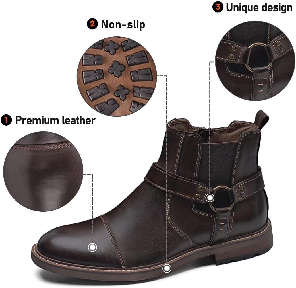 Arkbird Chelsea Ankle Boots for Men Genuine Leather Oxford Casual and Formal Dress Boot