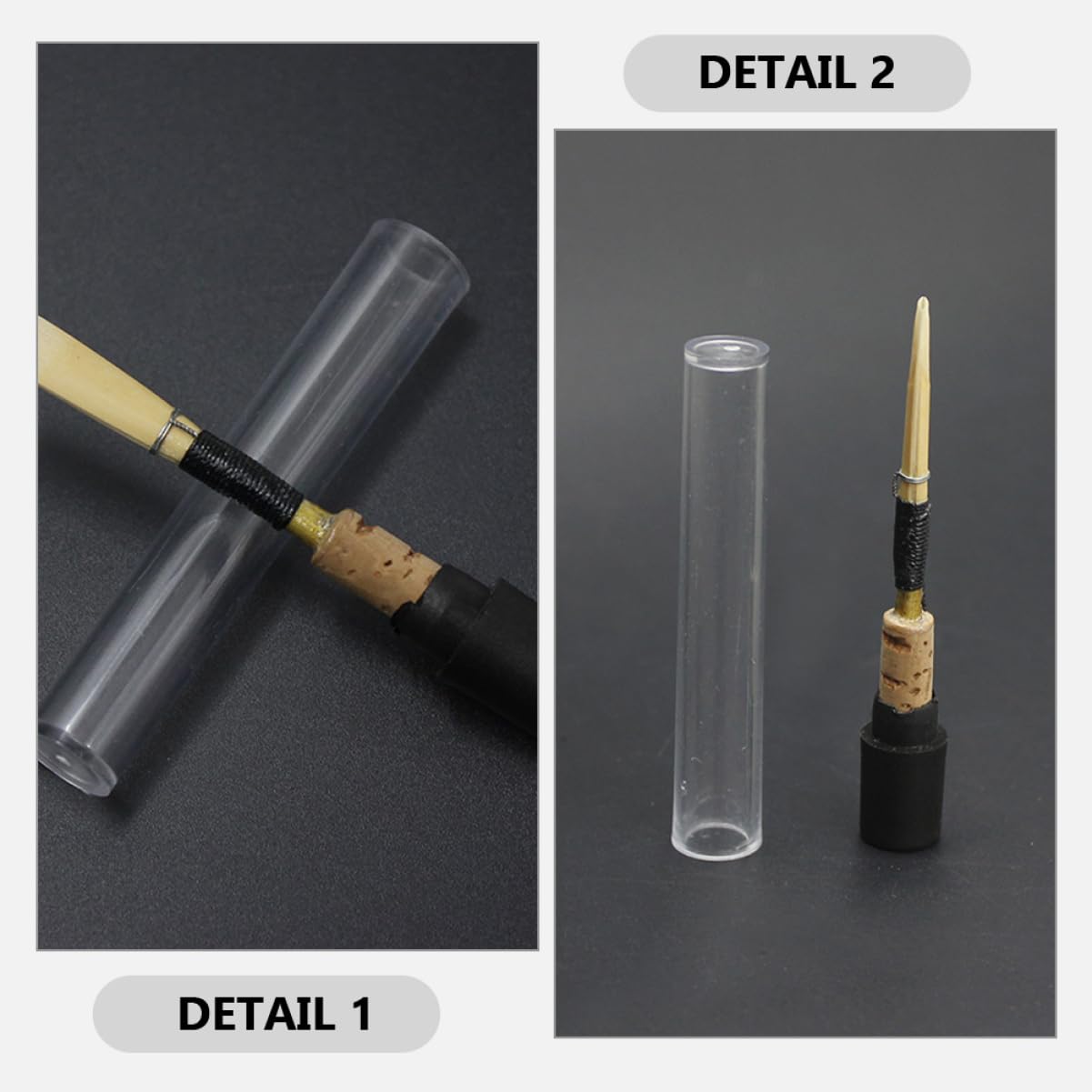 3 Cañas de Oboe de Caña Natural Negra para Principiantes, Repuestos de Accesorios para Instrumento de Viento, Compatibles Oboe, Ideales para Práctica y Actuaciones Musicales
