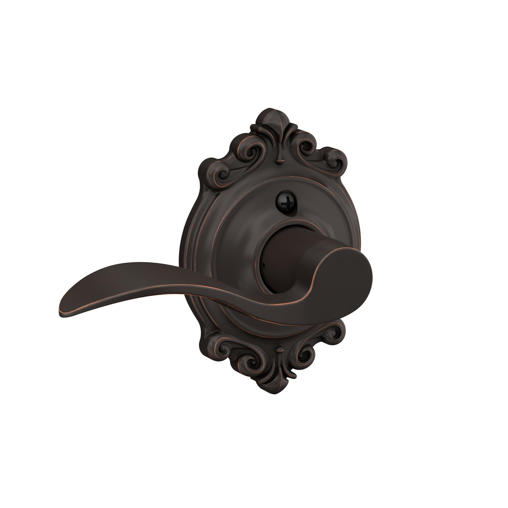 Schlage Accent Lever with Brookshire Trim Non-Turning Lock in Aged Bronze - Left Handed