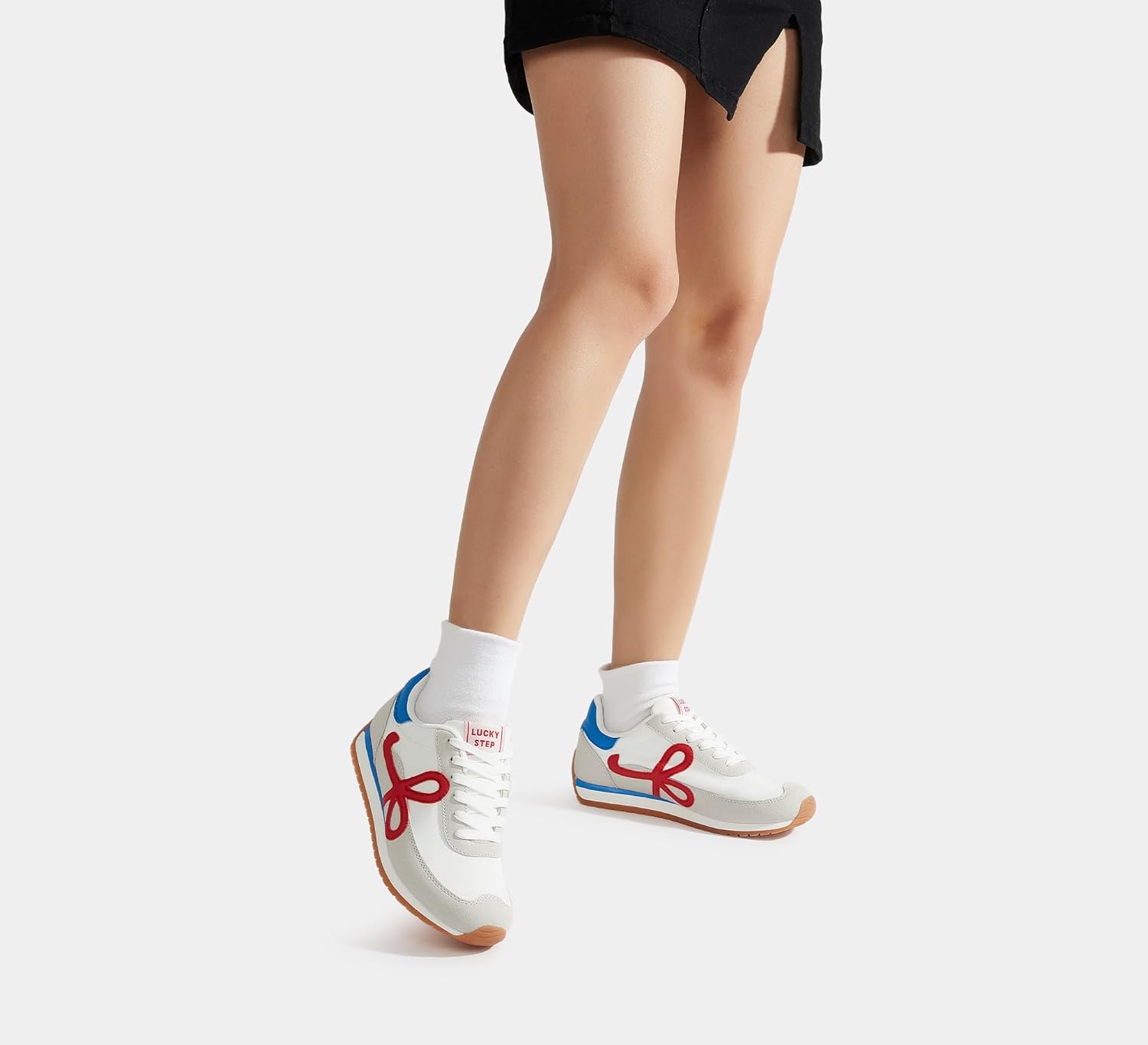 LUCKY STEP Women's Fashion Sneakers Trendy Stylish Low Top Classic Retro Casual Ladies Comfortable Running Walking Shoes