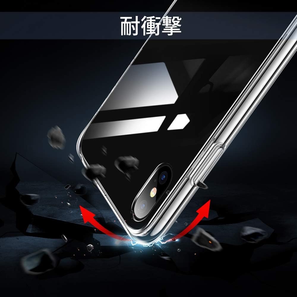 ESR Mimic Tempered Glass Case for iPhone Xs/iPhone X?9H Glass Back Cover [Mimics The Glass Back of iPhone] + Soft Silicone Bumper [Shock Absorption] for iPhone 5.8 inch(2018 & 2017)(Black)