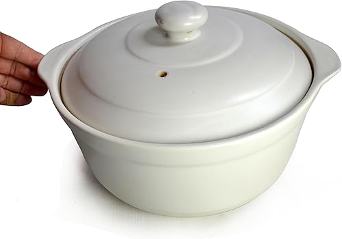 Miniatura 9 de Cazuela de arcilla Olla de arcilla resistente al calor Tazón premium 4l Utensilios de cocina Olla de arroz Sopa de arroz Cocinada a fuego lento