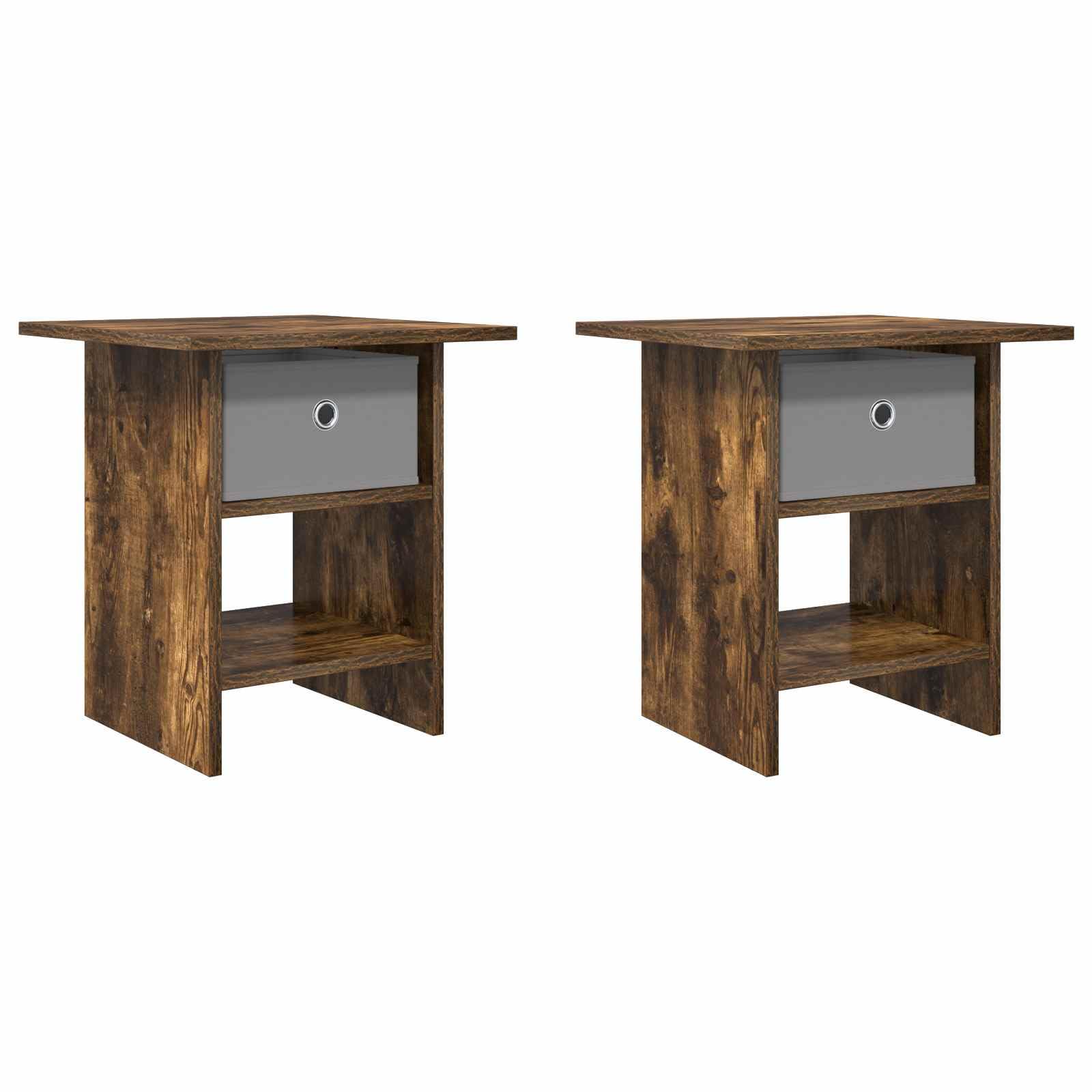 Tables de chevet chêne fumé compactes pour petits espaces de nuit